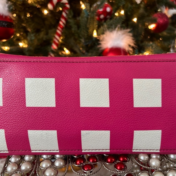 Kate Spade Hot Pink Checkered Crossbody RARE - Picture 6 of 8
